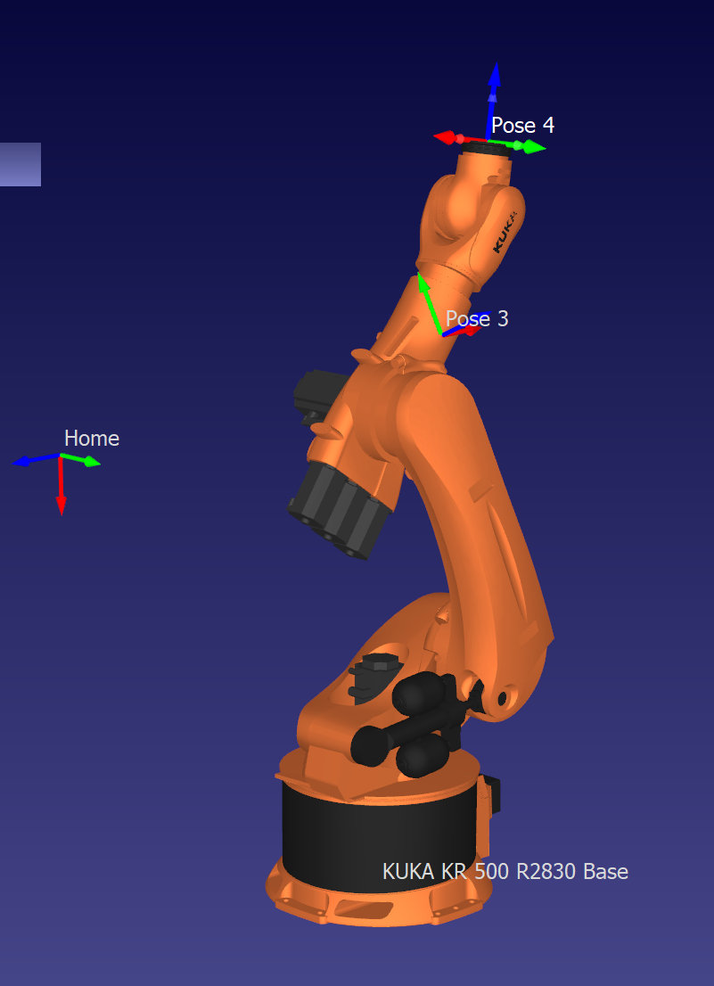 RoboDK view for a full-branch inverse kinematics pose.